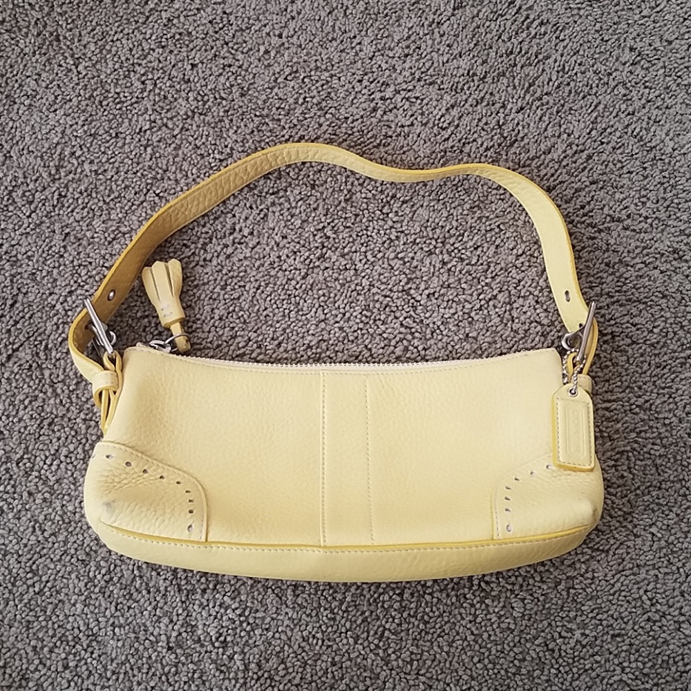 Coach Yellow Leather Shoulder Bag